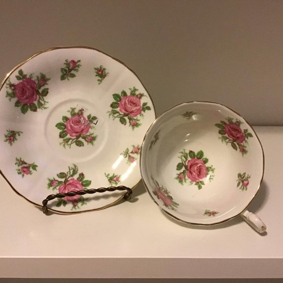 Vintage Adderley Pink Roses Bone China Tea Cup - Picture 5 of 7